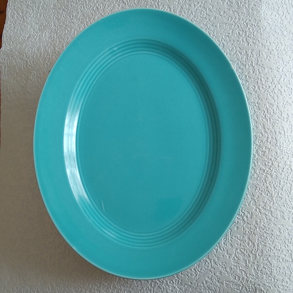 Harlequin Turquoise by Homer Laughlin 13" Oval Serving Platter